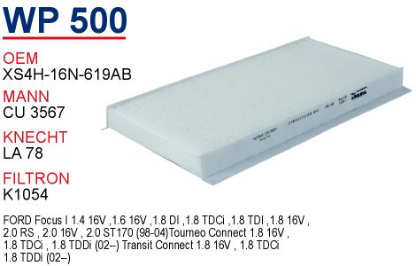 WP 500 FORD FOCUS 98 - CONNECT XS4H-16N-619AB Polen Filtresi