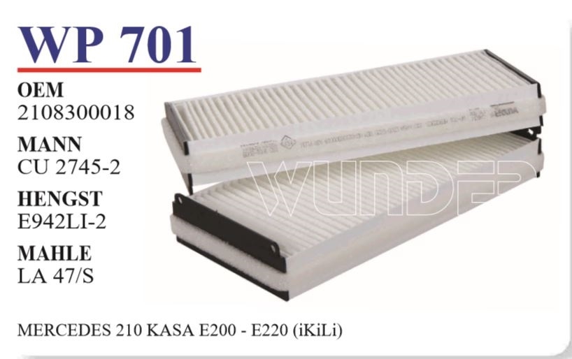 WP 701 MERCEDES 210 KASA E200 - E220 (iKiLi)   2108301018 Polen Filtresi