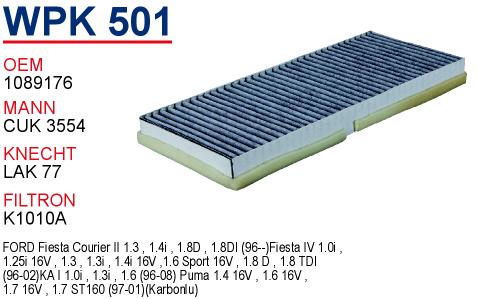 WPK 501 FORD FiESTA - KA   KARBONLU 1089176 Polen Filtresi