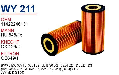 WY 211 RANGE ROVER  2.5 TD 94-02 STC 3350 Yağ Filtresi