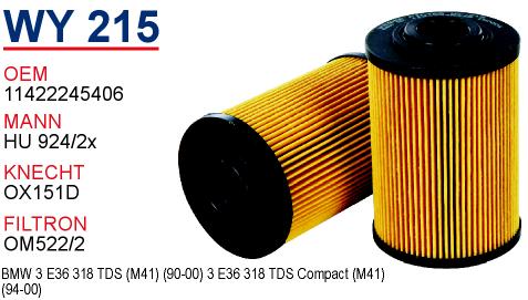 WY 215 BMW E36 318 TDS  M41 11422245406 Yağ فلترsi